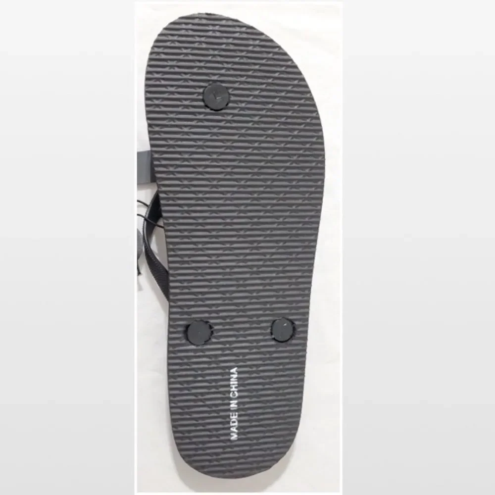 New Women Flip Flops Black & White Striped Sandals
